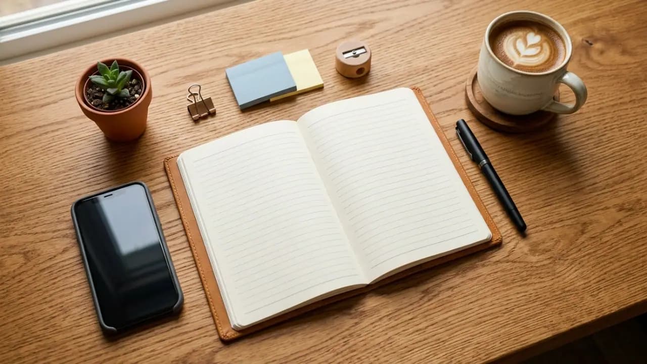 Multilingual stationery and print collateral arranged on a flat lay including business cards, letterheads, and folders